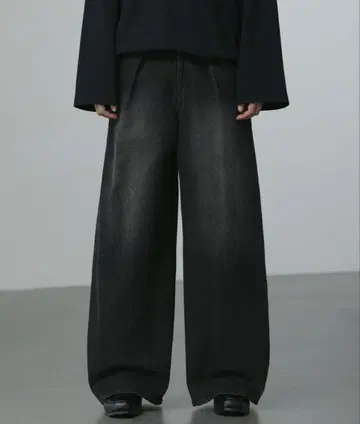 1턱 와이드 스트레이트 데님 와이드 스트레이트 데님