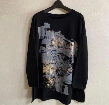 세시카 블루 그래픽 프린트 셔츠