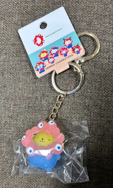산리오 미야쿠미야쿠 입체 마스코트 클리어 컬러 키링 폼폼푸딩