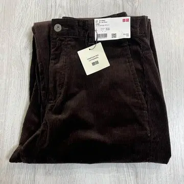 [새상품] 유니클로 코듀로이 커브 팬츠 L 브라운 코토니에 UNIQLO