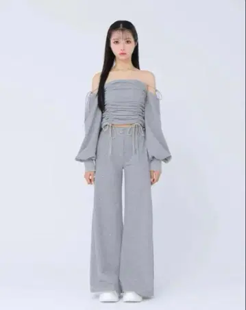 m me eme Bijou sweat tops pants gray