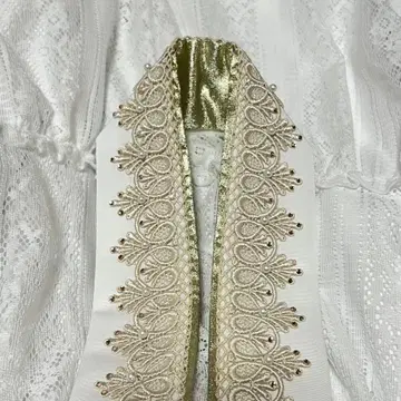 겹쳐 입는 카라 고져스 펄 레이스 후리소데