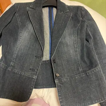 다크 데님 블레이저 타입 자켓 38 사이즈