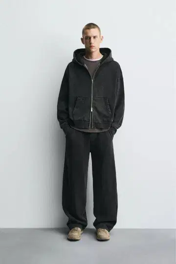 ZARA 워시 가공 지퍼 사양 후디 M