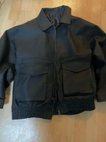 WEGO PU 더블 ZIP 플라이트 블루종