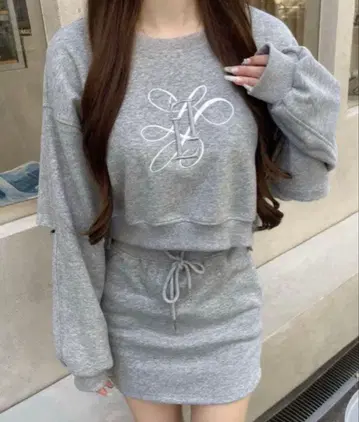 루미뇽 Lumignon LL 로고 스웨트 세트업 그레이