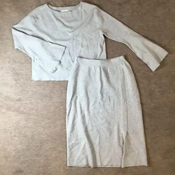 PLST 그레이 셋업 상의 스커트 M 새상품급