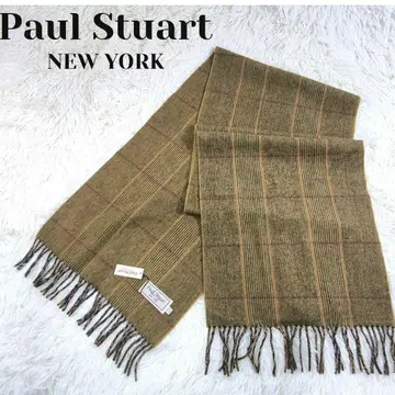 Paul Stuart NEW YORK 캐시미어 울 체크 머플러