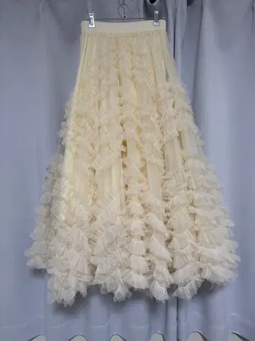 튤 프릴 롱 스커트