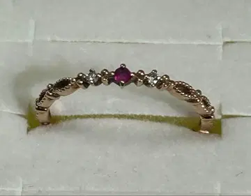 쿠미쿄쿠 K10PG 다이아 루비 반지