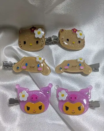 일광화상 시리즈 키티 시나모롤 쿠로미 헤어 클립