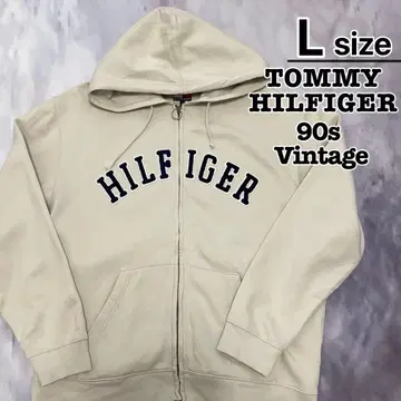 90s TOMMY HILFIGER 집업 후드티 L 베이지 구제 의류
