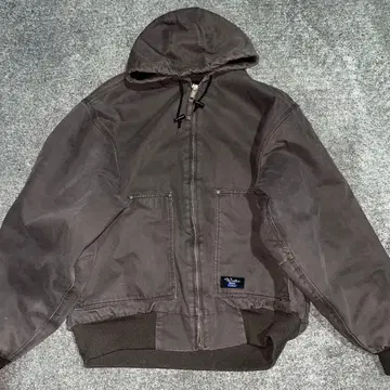 Walls 후드 부착 덕 자켓 짧은 기장 브라운