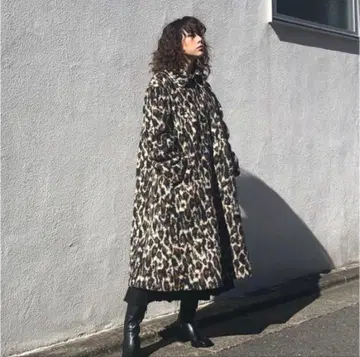 레오파드 롱 코트