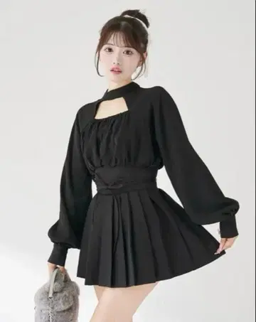 Darich 도킹 코르셋 플리츠 미니 원피스 Free 사이즈