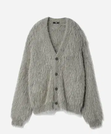 롱 샤기 니트 가디건 hare 그레이
