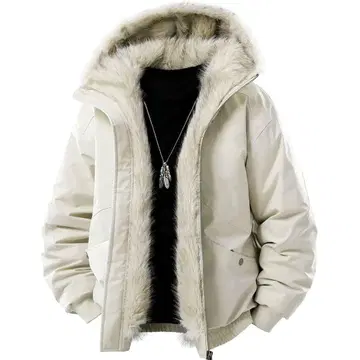 새상품 아이보리 퍼 포함 다운 자켓