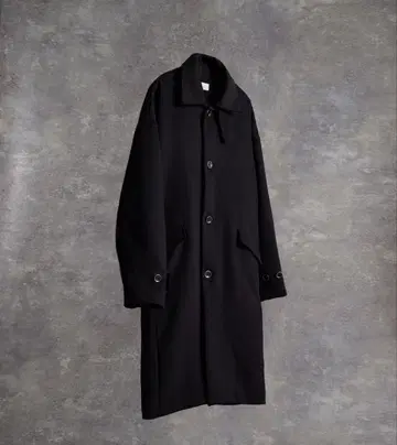 ADRER 비버 멜톤 오버 스텐카라 코트 블랙 M