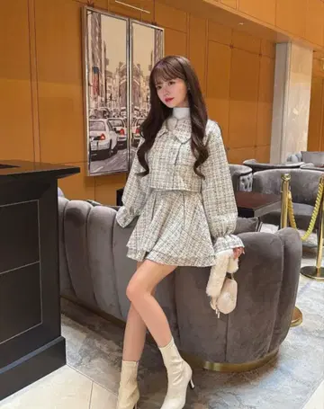 완판템 GRL 트위드 자켓 프릴 미니 스커트 셋업 2