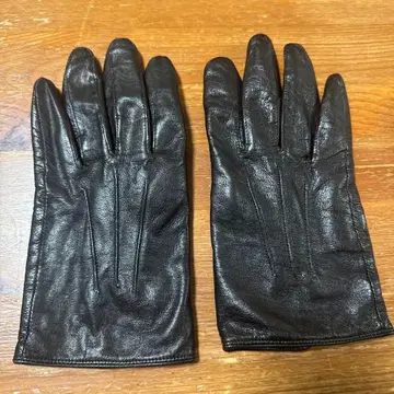 가죽 블랙 장갑 5개 손가락 플리스 안감