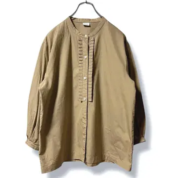 새상품급 22AW 프렌치 불/시온 코튼 턱 프릴 블라우스