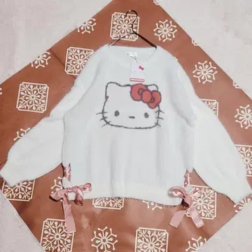 택 포함 새상품 Hello Kitty 키티 부들부들 니트 리본