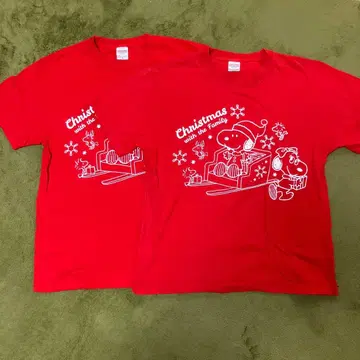 2024년판 스누피 크리스마스 T셔츠 2벌 세트