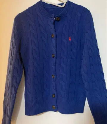 새상품 랄프 로렌 케이블 짜임 가디건 울 x 캐시미어