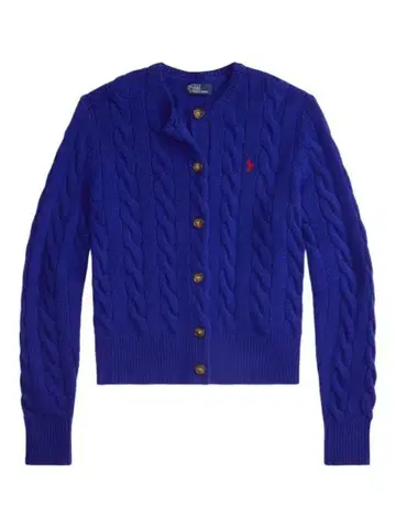 새상품 랄프 로렌 케이블 짜임 가디건 울 x 캐시미어