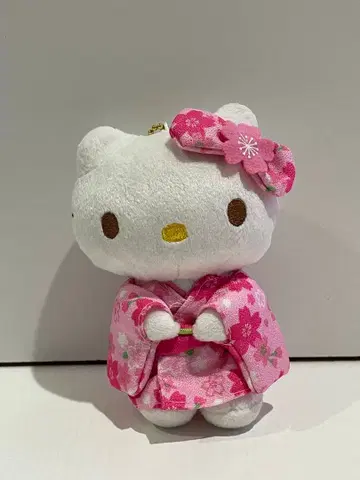 헬로키티 와자쿠라 기모노 봉제 인형 (볼 키체인 포함)