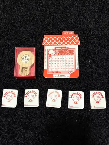 미사용 리틀 키티 미니어처 컬렉션! 미니 시계 주문 용지 메시지 카드