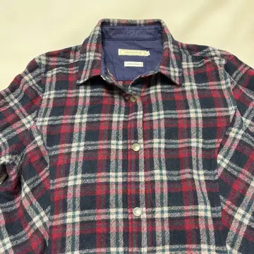 crocodile 울 100% 플란넬 체크 셔츠 긴팔