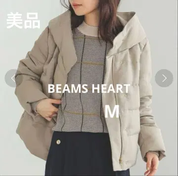 새상품급 BEAMS HEART / 볼륨 넥 다운 자켓 M