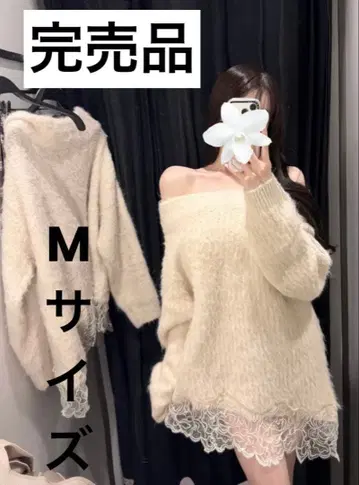 ZARA 레이스 콤비 니트 스웨터 택 포함 미사용 새상품