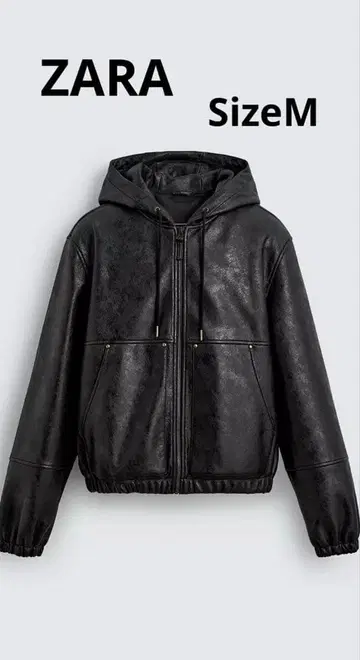 인조 가죽 후디드 자켓