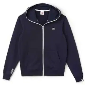 라코스테 네이비 풀 집업 후드티