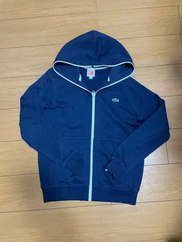 라코스테 네이비 풀 집업 후드티