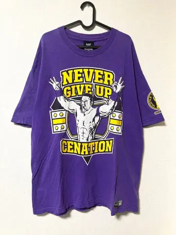 [ 구제 의류 ] WWE 존 시나 프린트 T셔츠 보라색 XL 멕시코제