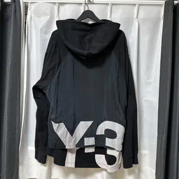 Y-3 후드 부착 후드티 블랙