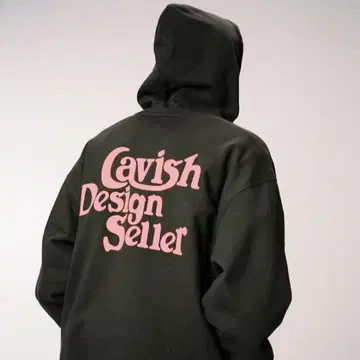 Cavish Design Seller 차콜 핑크 후드티 후드