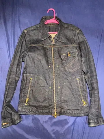 다크 블루 데님 자켓 Johnbull 지퍼 포함