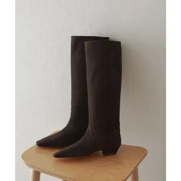 [새상품] whim gazette Hoaw. 스퀘어토 롱부츠 브라운