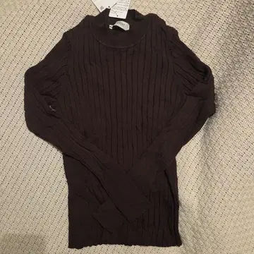 [ 새상품 ] 나노 유니버스 하이넥 와이드 리브 니트 브라운 38(M)