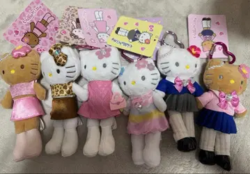 헬로키티 스타일업 마스코트 6개 세트 미사용 택 포함 발길이