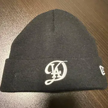블랙 니트 모자 로고