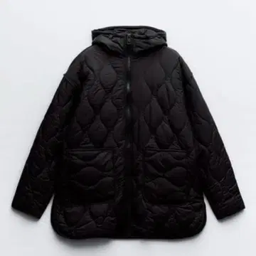 ZARA 자라 충전솜 퀼팅 코트 후드 S
