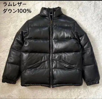 천연 가죽 가죽 다운 자켓 두툼 빵빵 다운 램 가죽 양가죽 블랙