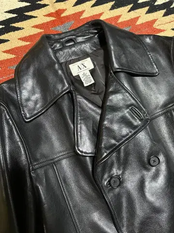 레어 ARMANI 아르마니 가죽 피 코트 가죽 자켓