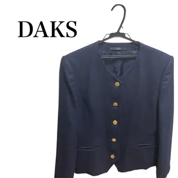 DAKS 닥스 노카라 자켓 네이비 골드 버튼 울 100%