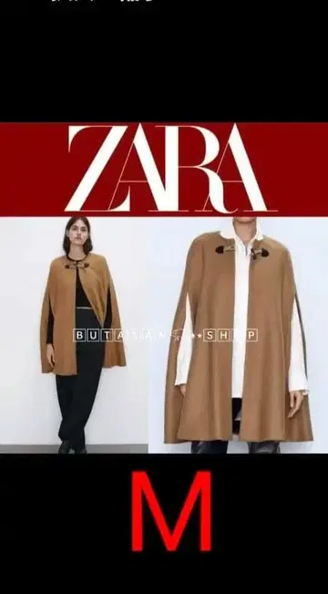 컨디션 최상 ZARA 케이프 코트 카멜 M